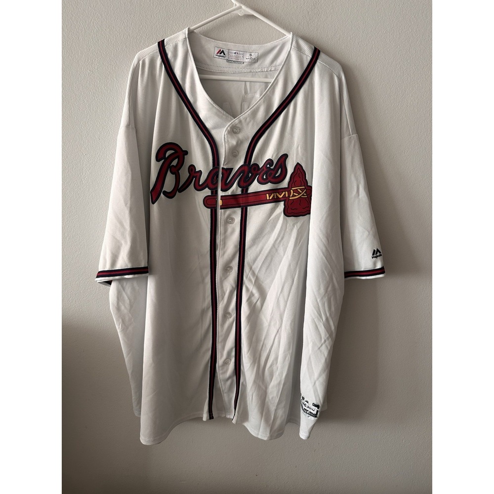 Majestic Atlanta Braves Ronald Acuna Jr #13 Cool Base Jersey Men, Size 4XL